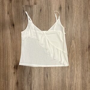 H&M White Ruffle Top
